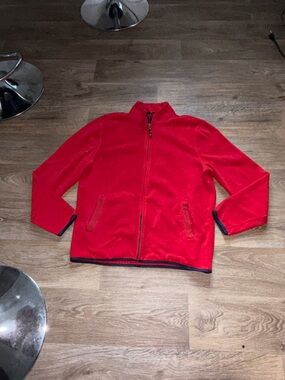 GAP Red Fleece Zip Jacket with Contrast Trim